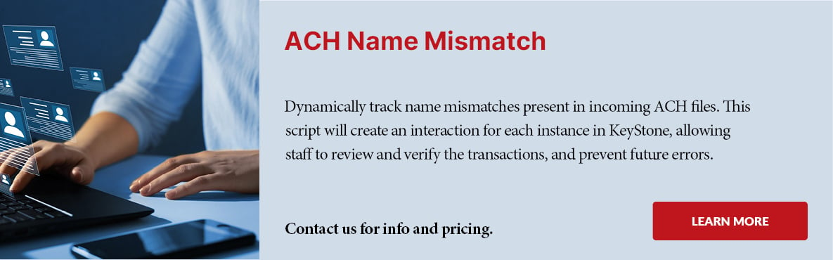 ACH Name Mismatch